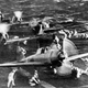 Japanese planes prepare to takeoff from the carrier Shokaku